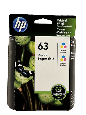 #ad Genuine HP 63 Color 2PK Ink Cartridges Deskjet 1112 2130 3630 3632 3634 63 $20.99
