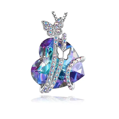 #ad Elegant Fashion Creative Heart Shape Ladies Necklace Luxury Crystal Pendant New $16.99