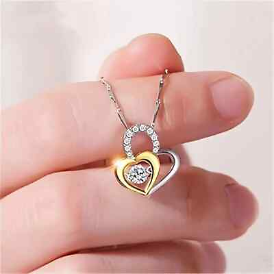 #ad Shiny Heart shaped Pendant Necklace Jewelry Gift $11.65