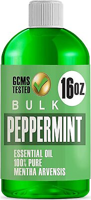 #ad 16oz Bulk Peppermint Essential Oil Giant 16 Ounce Bottle Therapeutic Grade $33.99