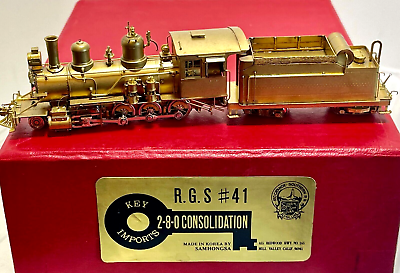 #ad Key Imports Brass HOn3 2 8 0 Consolidation Rio Grande Southern #41 – MINT $350.00