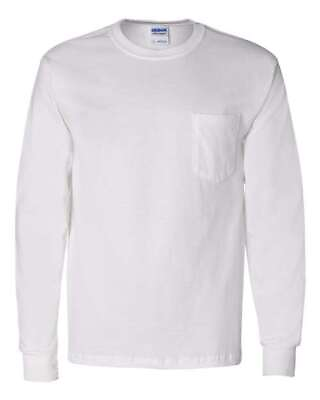 #ad Gildan NEW Mens ULTRA COTTON Long Sleeve Pocket T shirt Tee 2410 $15.09