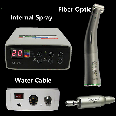 #ad Dental Electric Micro Motor Water Cable Fiber Optic LED Handpiece Contra Angle $749.99
