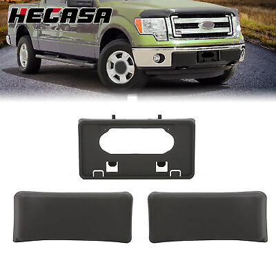 #ad Front Bumper License Plate Bracket amp; Guards Pads Cap For 2009 2014 Ford F150 $13.99