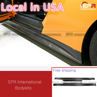#ad USA Stock For Nissan GTR R35 08 16 Side Skirt Extension Bodykits Carbon Fiber $734.83