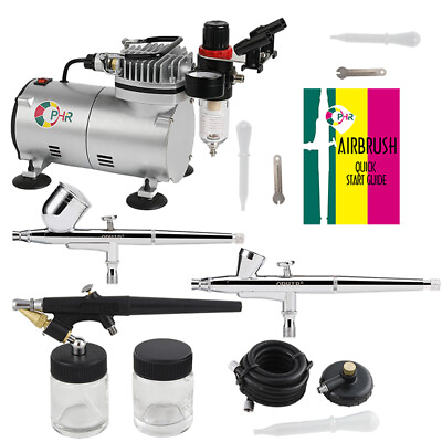#ad OPHIR 0.2mm 0.3mm 0.8mm 3 Airbrush Air Compressor Kit for Hobby Model Painting $97.98