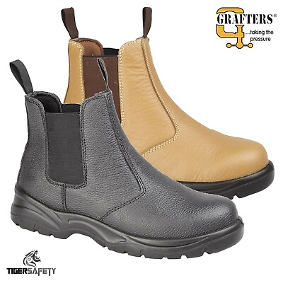 #ad Grafters M955 S1 SRC High Quality Steel Toe Cap Chelsea Dealer Safety Boots PPE $76.01
