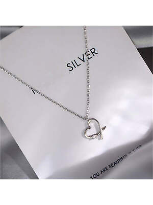 #ad Creative Heart Decor Chain Necklace Dainty Necklace Elegant Jewelry Creative $5.32