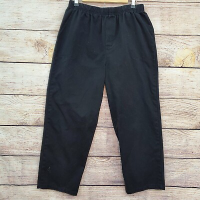#ad Vintage Y2K Faded Glory Black Elastic Waist Pants SZ 16 Side Pockets $8.99