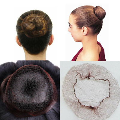 #ad 20 100pcs Elastic Invisible Hair Nets For Bun Stretch Ballet Dancer Hair Net $5.03