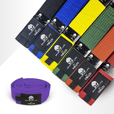 #ad Martial Arts Taekwondo Spartan Karate Hapkido TKD Solid Color Belt Pure Cotton $19.85