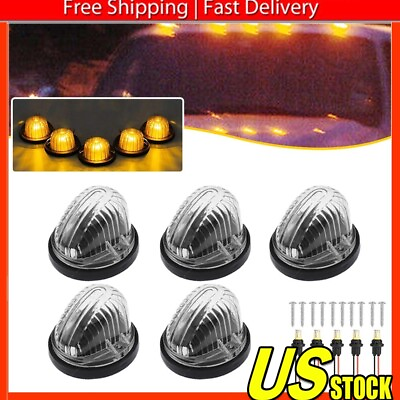 #ad 5Pcs for 73 87 Chevy Series GMC C K Roof Cab Top Lights Clear Marker 194 LED $221.89