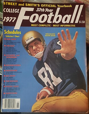 #ad 1977 Street and Smith#x27;s College Football Yearbook Magazine Ken McAfee Cover $6.95
