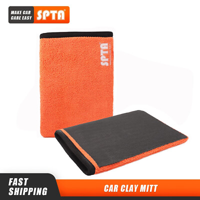 #ad SPTA Wash Mud Cloth Microfiber Clay Bar Mitt Glove Car Detailing Cleaning Rag $15.99
