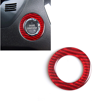 #ad 1x Red Carbon Fiber Engine Start Ring Interior Trim For Ford Explorer 2013 19 $7.67