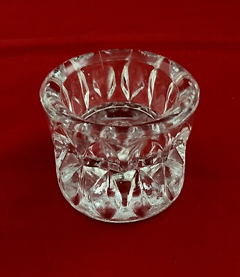 #ad Clear Art Glass Crystal Dual Size Candle Holder 2.25 Inch $11.95