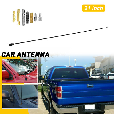 #ad Black Universal 21 Car inch Auto Antenna Mast Power FM AM Stereo Radio Aerial $13.99