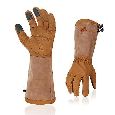 #ad Vgo 1Pair Long Cuff Rose Pruning Thorn Proof Garden Gloves Work Gloves SL6592 $20.98