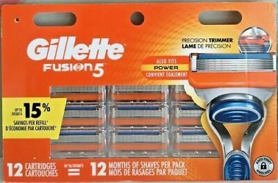 #ad Gillette Fusion 5 Razor Blade Refills 12 Cartridges Factory Sealed BRAND NEW $28.99