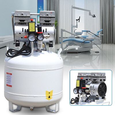 #ad #ad 40L Portable Dental Air Compressor Oil Free Silent Air Pump 110V NEW $319.20