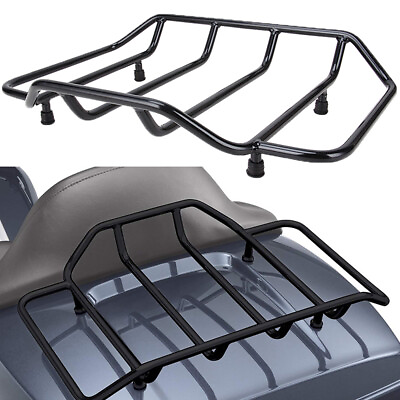 #ad Black Luggage Top Rack For Harley Touring Tour Pak Pack Road King Street Glide $59.17