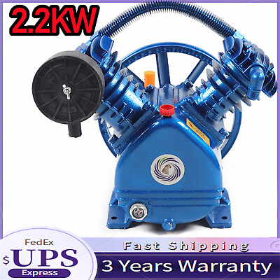 #ad #ad V Style 2 Cylinder Air Compressor Pump Motor 175psi Double Stage Head Air Tool $194.75