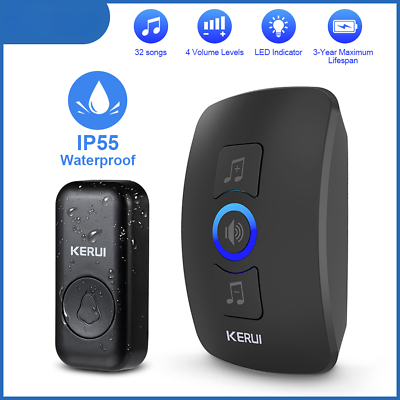 #ad Wireless Doorbell Waterproof Smart Home Door Bell Chime Kit Flash Security Alarm $135.25