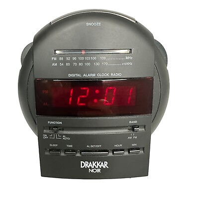 #ad Vintage Drakkar Noir Cologne Alarm Clock Radio Receiver AM FM 1998 Tested $15.95