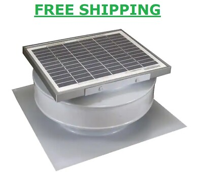 #ad Solar Powered Roof Mounted Exhaust Attic Fan Active Ventilation 8 in Vent RBSF 8 $105.70