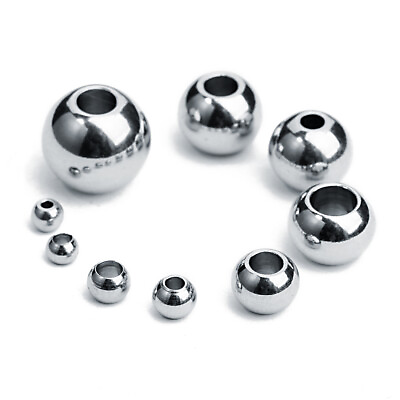 #ad 50pcs lot 3mm 4mm 6mm 8mm 10mm Silver Stainless Steel Round Metal Spacer Beads $16.99