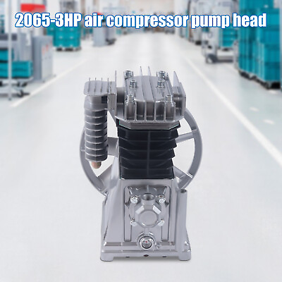 #ad 2200W 3HP Twin Cylinder Oil Lubricated Air Compressor Pump Head Pistonamp; Silencer $134.66