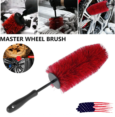 #ad 18quot; Long Wheel Brush Car Bendable Wash Tool Cleaning Brush Tire Rims Spokes USA $9.35