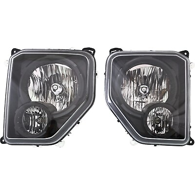 #ad Headlight Assembly Set For 2010 12 Jeep Liberty Left Right CAPA Black With Bulb $261.77