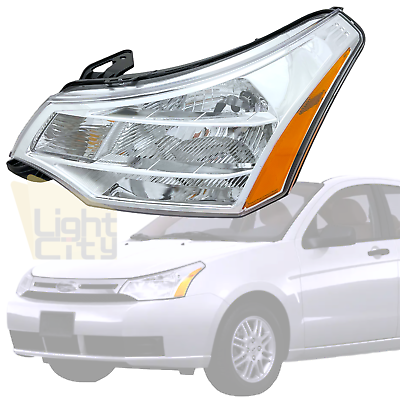 #ad For 2008 2011 Focus S SE SES SEL Driver Side Head Light w BULB Chrome Trim LH $76.98