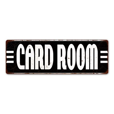 #ad Card Room Sign Vintage Décor Retro Signs Wall Art Game Room 106180069001 $28.95