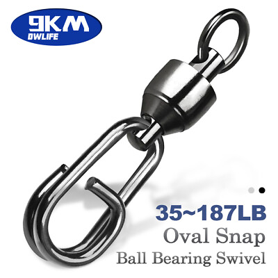 #ad Black Ball Bearing Swivel with Snap 25 100Pc Stainless Split Ring Lure Connector $62.09