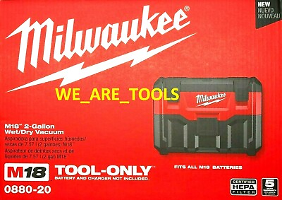 #ad NEW IN BOX Milwaukee 0880 20 Cordless Vacuum M18 2 Gal Wet Dry HEPA 18 Volt Vac $119.97