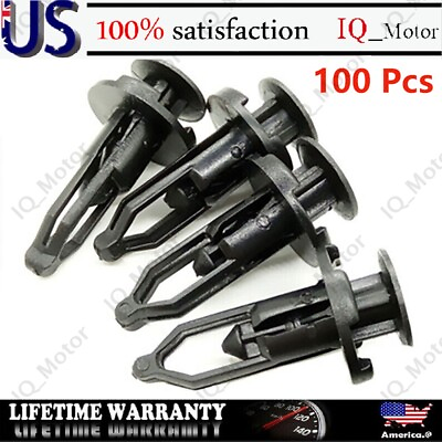 #ad 100 Pcs Push Type Retainers Bumper Retainer Clips Hole for Toyota Lexus 9mm $9.90