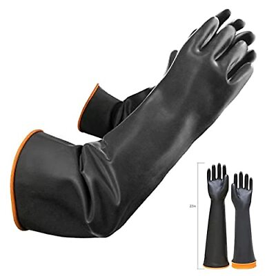 #ad Latex Chemical Resistant Gloves Reusable Heavy Duty Long Rubber Gloves $16.94