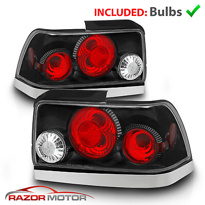 #ad For 1993 1994 1995 1996 1997 Toyota Corolla Black Tail Lights Rear Lamps G2 $78.91