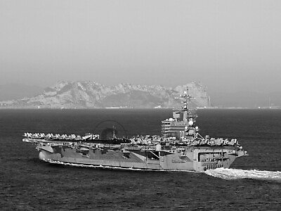 #ad USS George HW Bush CVN 77 Aircraft Carrier 2014 Photo Strait Of Gibraltar 8X10 $7.99