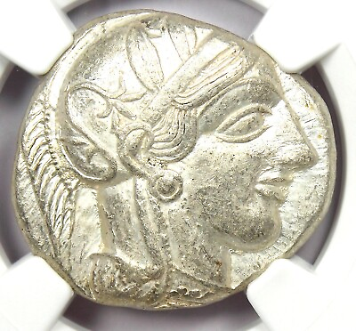 #ad Ancient Athens Greece Athena Owl AR Tetradrachm Coin 440 BC NGC Choice XF $935.75