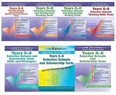 #ad Excel Selective Schools amp; Scholarship Tests 7 Books Pack Year 5 6 New Edition AU $165.00