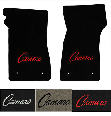 #ad NEW 1967 1969 Chevy Camaro Front Floor Mats Embroidered Logo Choose Color $138.99
