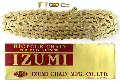 #ad Izumi Gold 1 2quot; x 1 8quot; 116L BMX Track Fixed Gear Single Speed Bicycle Chain $19.90