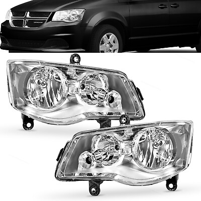 #ad Pair Halogen Headlights Lamps For 11 19 Dodge Caravan 08 16 Town amp; Country $80.28