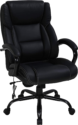 #ad Big amp; Tall Heavy Duty Executive Chair 500 Lbs Heavyweight Rated Black PU Leather $274.99