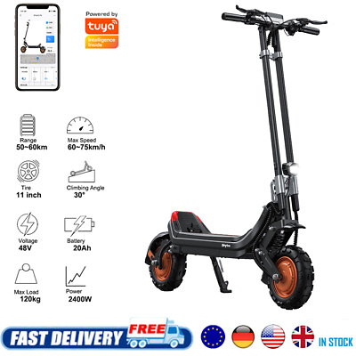 #ad Dual Motor 48V 2400W Electric Scooter Up to 35MPH 11quot; off road Tire E scooter $1048.99