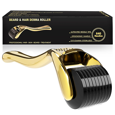 #ad Derma Roller Microneedle Roller 0.25Mm for Beard Hair Face 540 Titanium Microne $12.88