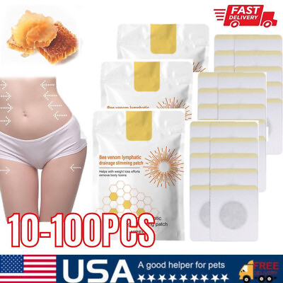 #ad 100PCS Bee Venom Lymphatic Drainage and Slimming Patch for Women amp; Men Body Slim $10.95